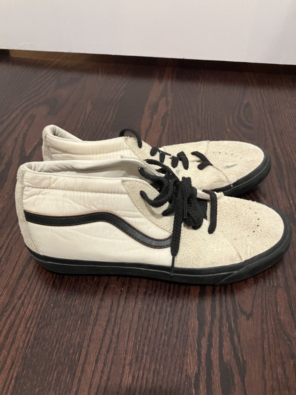 Vans Vault x Our Legacy Sk8-Mid Pro Men's Sneakers, Cream Suede/Nylon, Size 12 - Picture 3 of 6